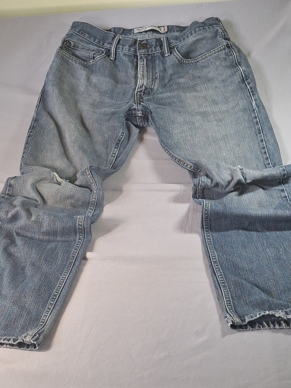 Levi's 514 Slim Straight Jeans Men's 32x32 Light Wash Distressed